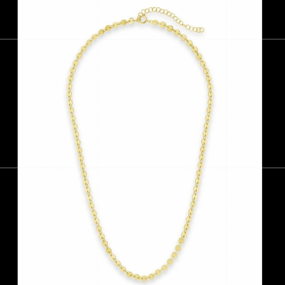 Sterling Forever mini disk gold chain long necklace 36” New